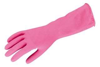 10 paires de Gants de ménage en latex rose EUROPROTECTION - Taille: 9